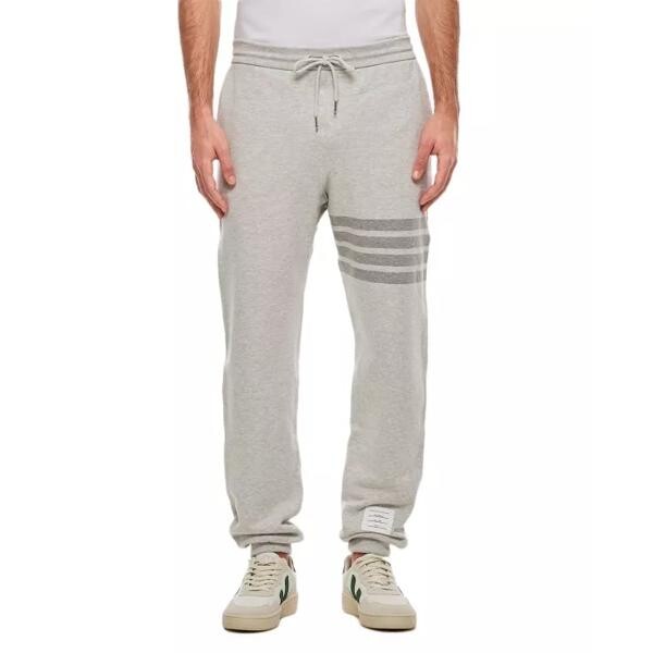 

Брюки classic 4 bar stripe cotton sweatpants Thom Browne, серый