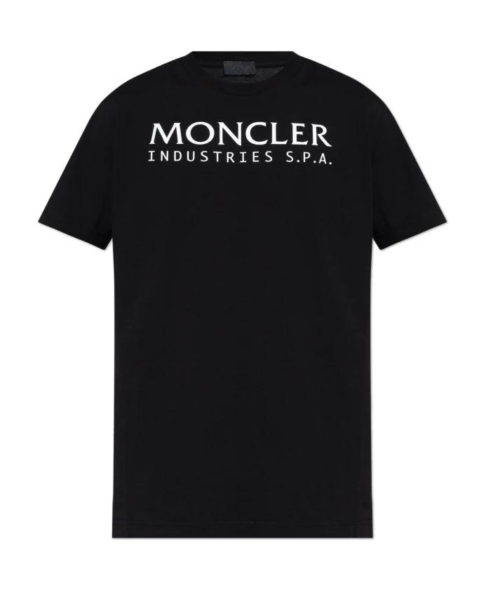 

Футболка с принтом логотипа Moncler, черный