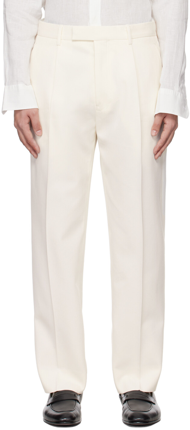 

Белоснежные брюки со складками Zegna