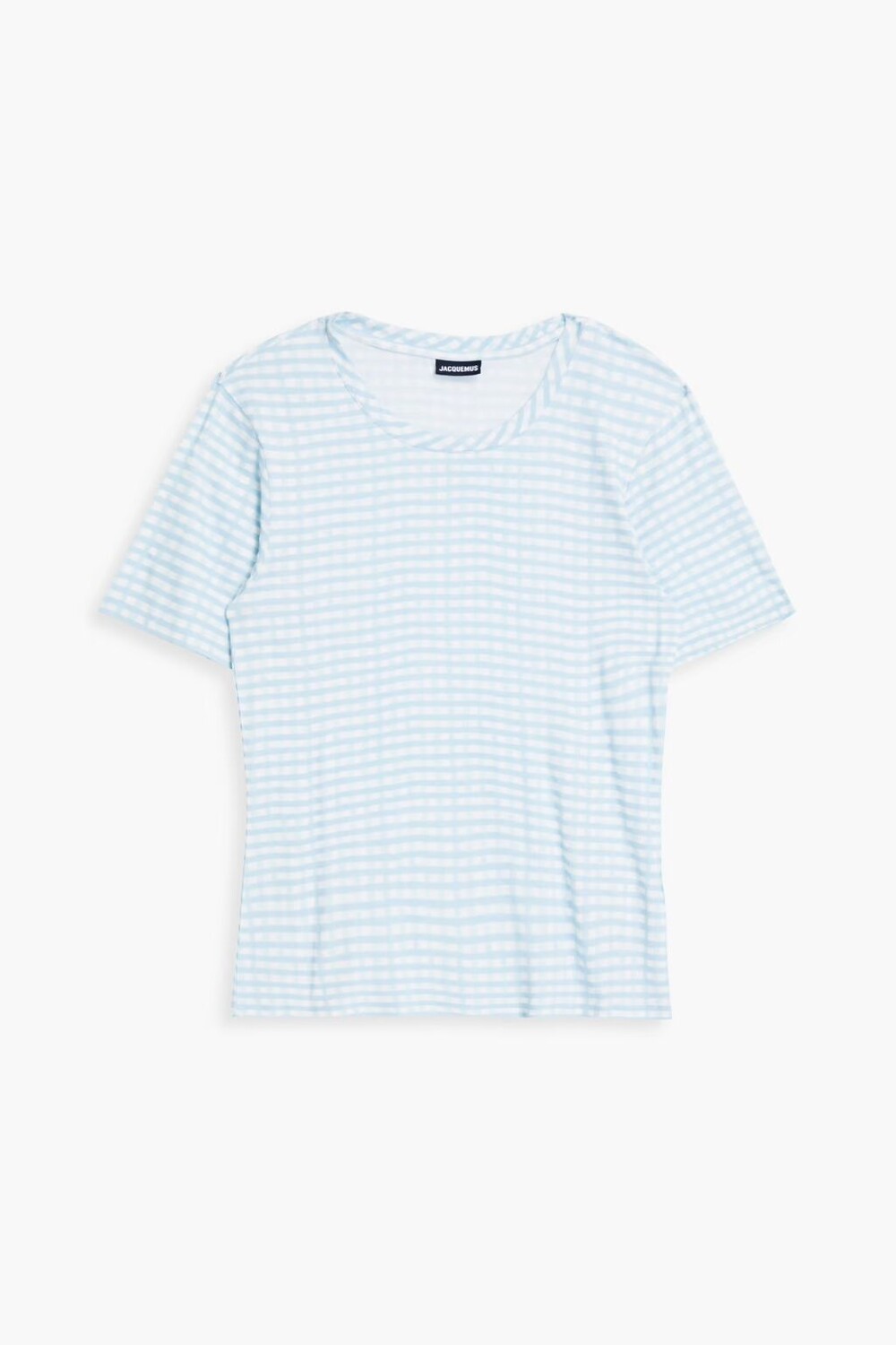 

Футболка Vichy из джерси в мелкую клетку Jacquemus, голубое небо