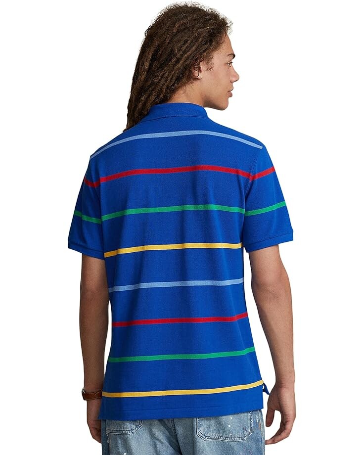 

Поло Polo Ralph Lauren Classic Fit Striped Mesh Polo Shirt, цвет Sapphire Star Multi