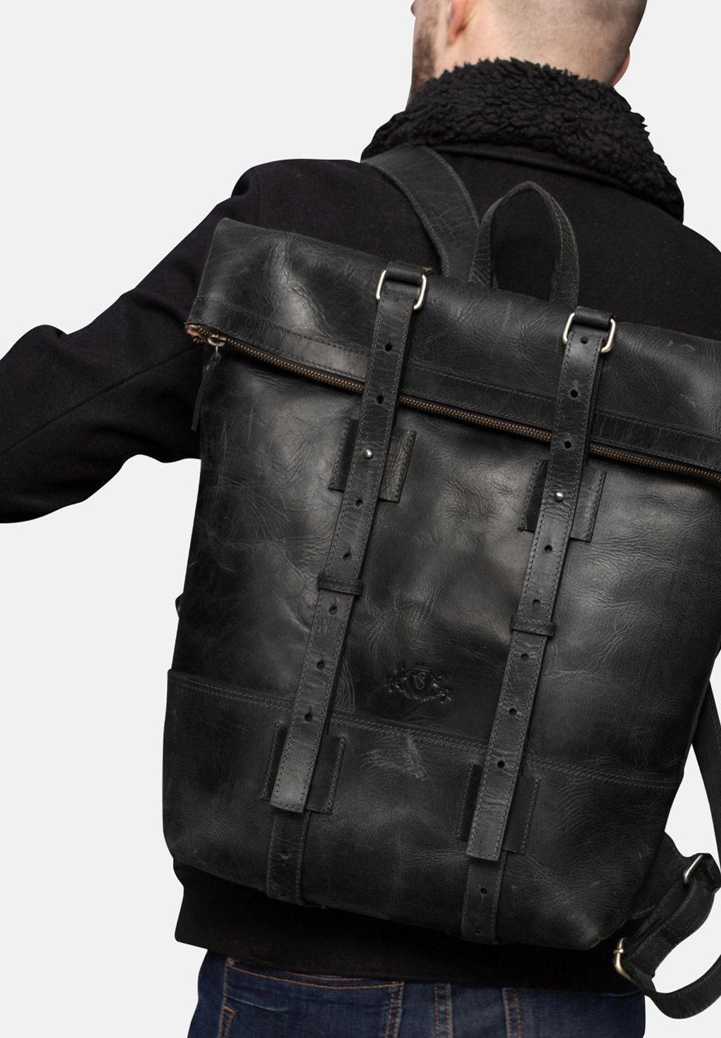 

Рюкзак ROLLTOP LEATHER BACKPACK CHAZ SID & VAIN, цвет black-vintage