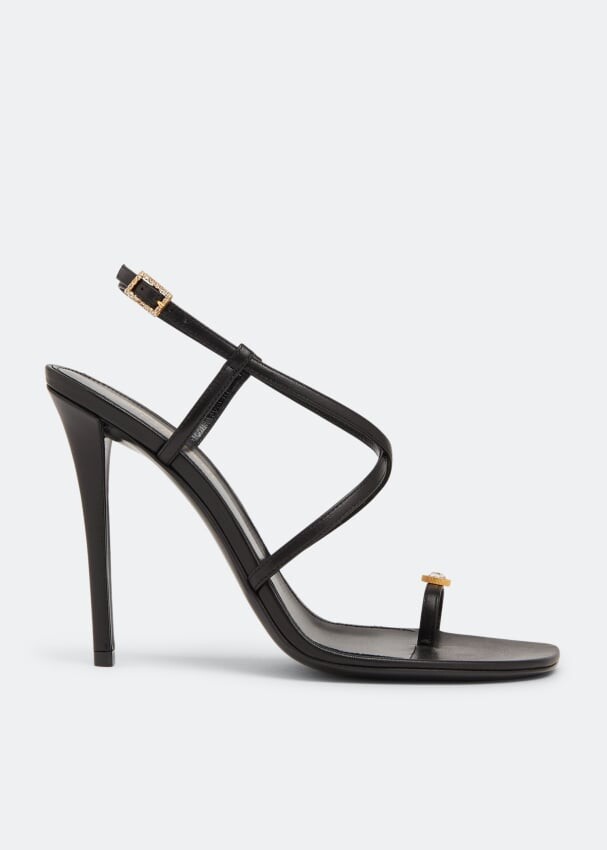 

Сандалии Saint Laurent Date Heel, черный