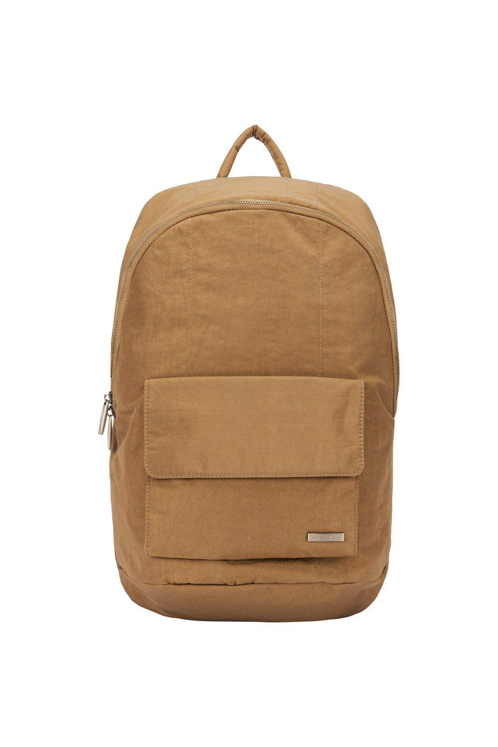 Нейлоновый рюкзак на молнии Smith and Canova, коричневый сумка для ноутбука 11 13 дюймов шерстяной фетровый чехол для ноутбука чехол для macbook портфель чехол для ноутбука чехол для huawei matebook сумка д
