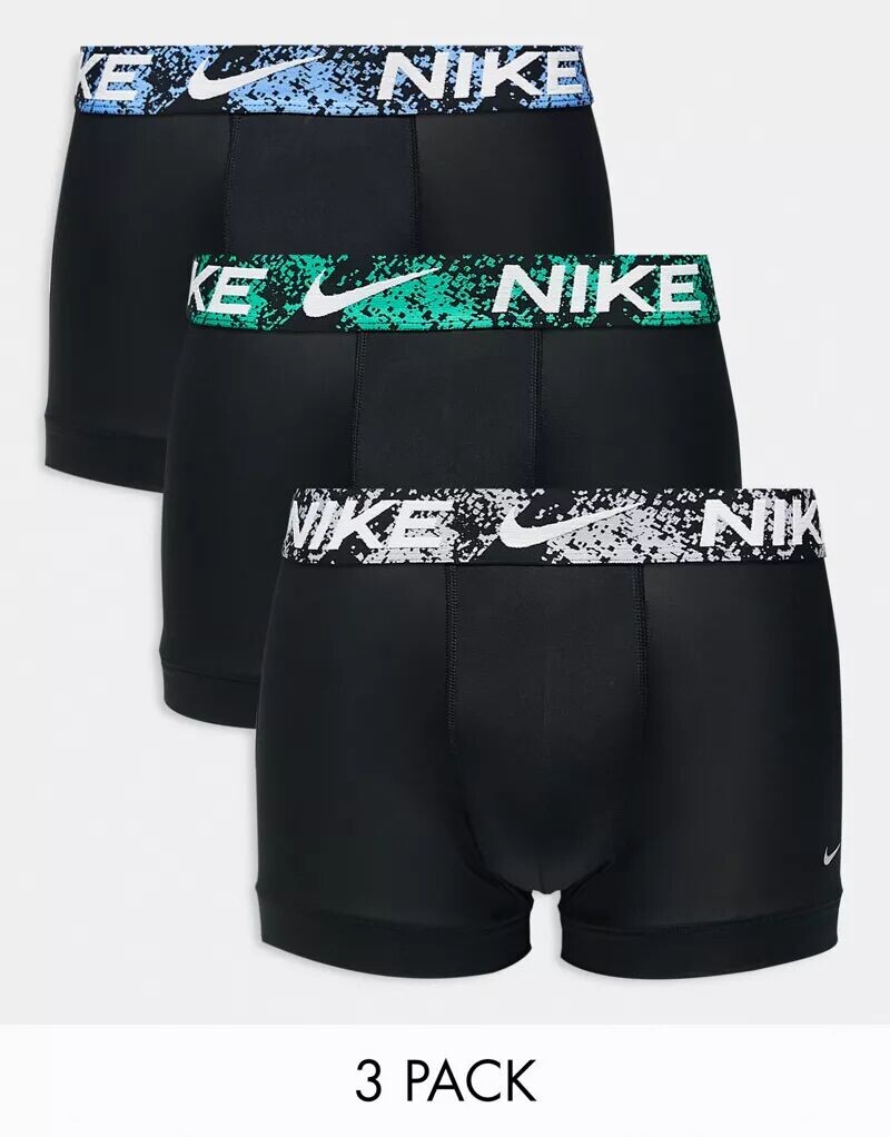 

Черные трусы из микрофибры Nike Dri-FIT Essential с поясом, окрашенным в технике тай-дай