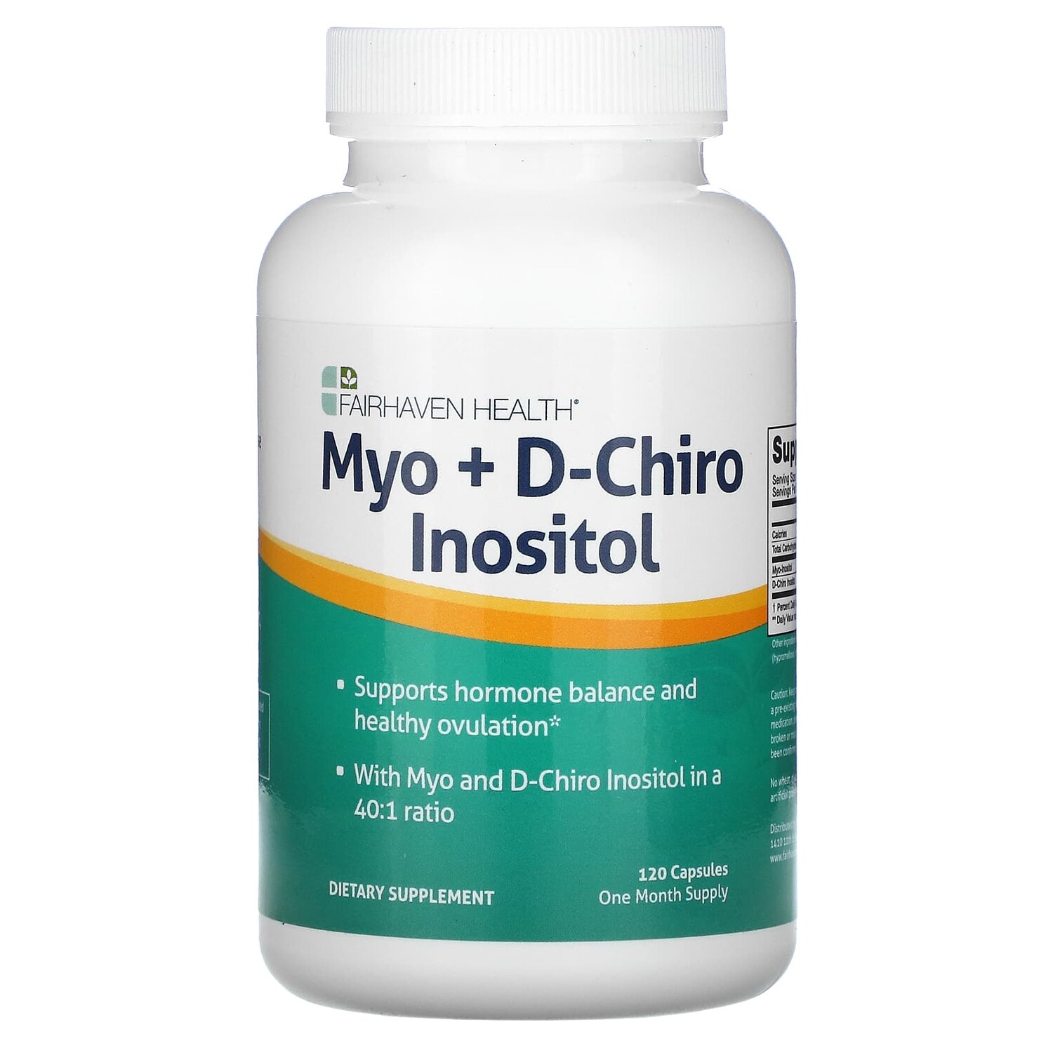 

Мио-инозитол и D-хиро-инозитол, 120 капсул, Fairhaven Health