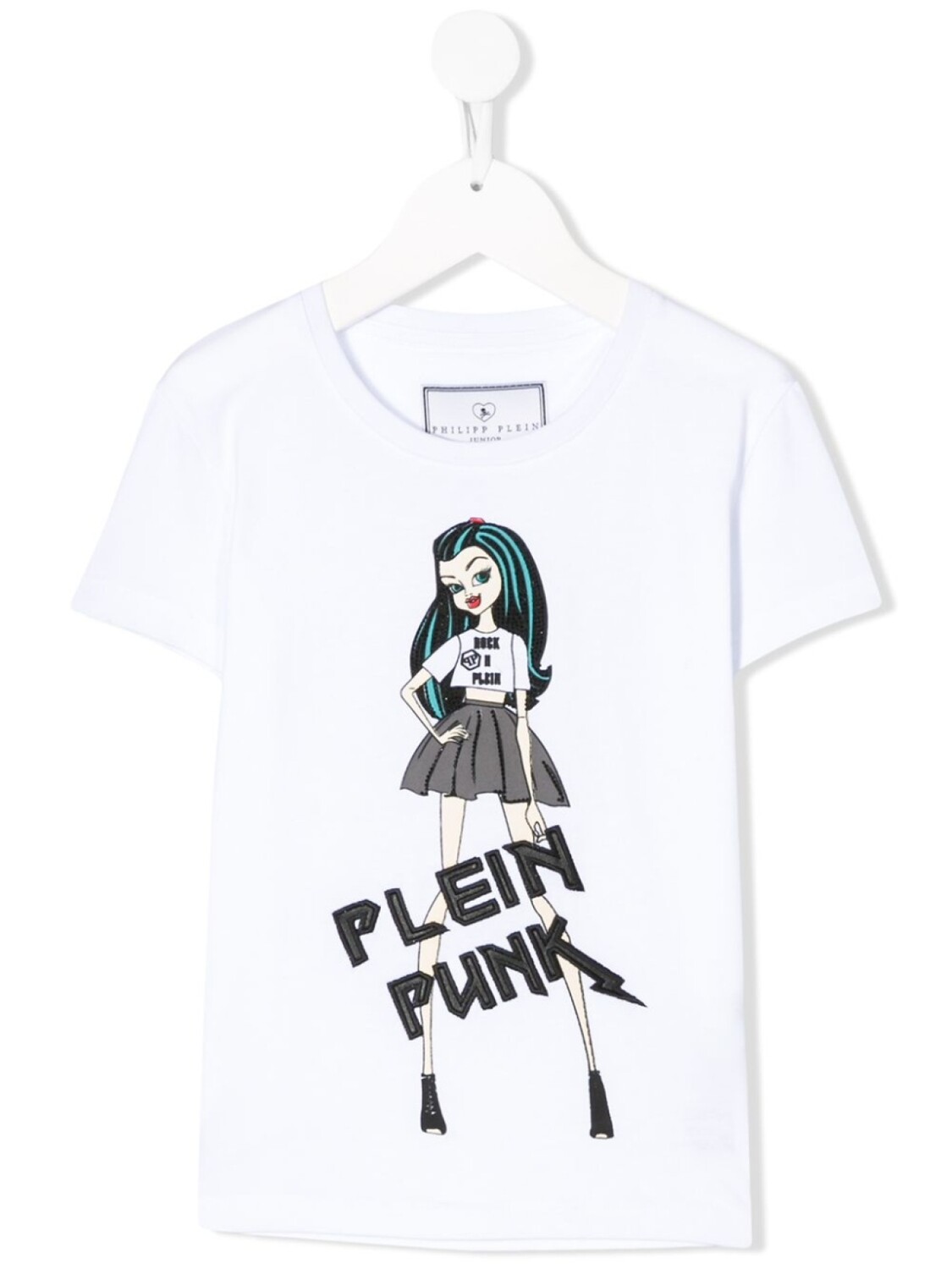

Футболка с графичным принтом и логотипом Philipp Plein Junior, белый