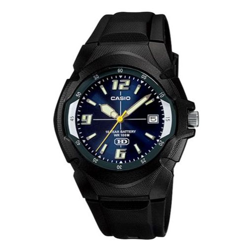 Часы CASIO Quartz Waterproof Sports Mens Blue Analog, синий цена и фото