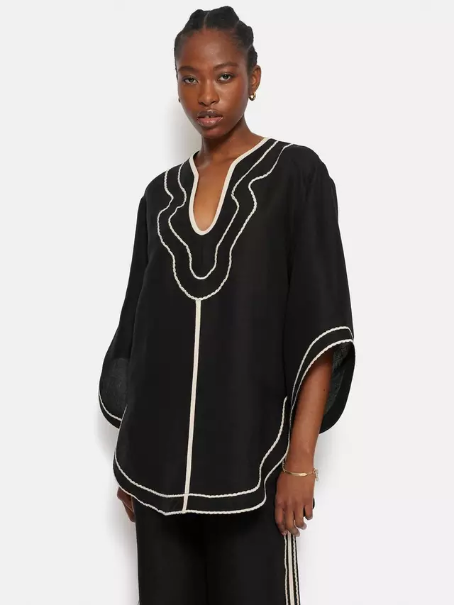 

Топ Jigsaw Scalloped Embroidery Tunic