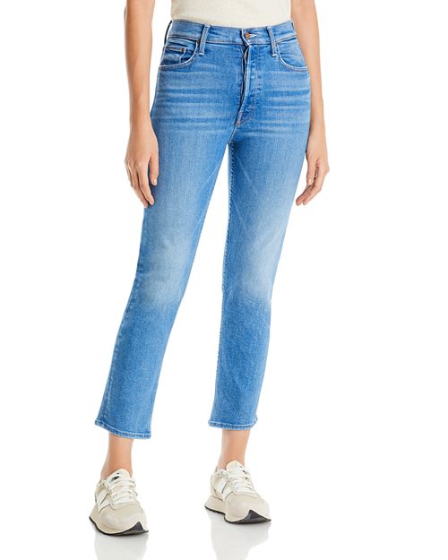 Укороченные прямые джинсы Tomcat с высокой посадкой MOTHER, цвет Blue