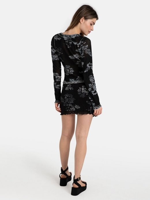 

Рубашка с длинными рукавами и сборкой Free People, черный
