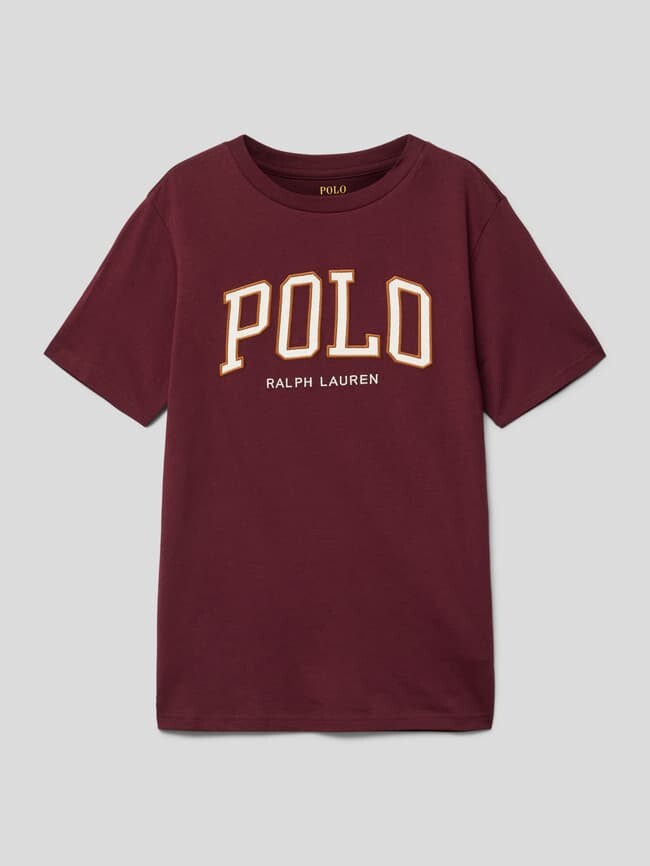 

Футболка с вышивкой этикетки Polo Ralph Lauren, бордо