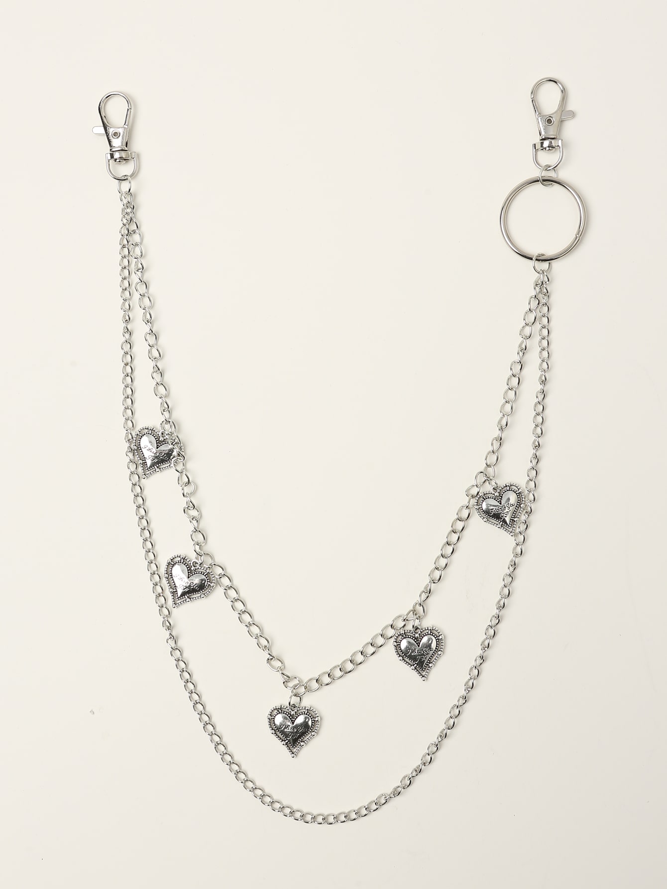 Многослойная цепочка для брюк с подвеской в ​​форме сердца, серебро boosbiy hot sale crystal heart shape charm bracelet