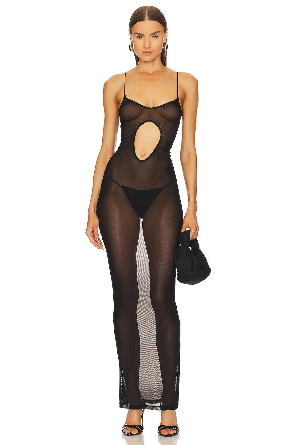 

Платье макси Melissa Simone Mesh, черный