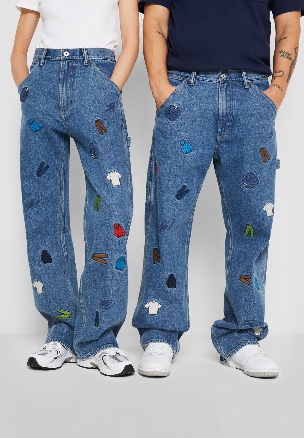 

Джинсы Bootcut БРЮКИ SEAN WOTHERSPOON X GAP EMBROIDERY DENIM CARPENTER GAP, светлый деним
