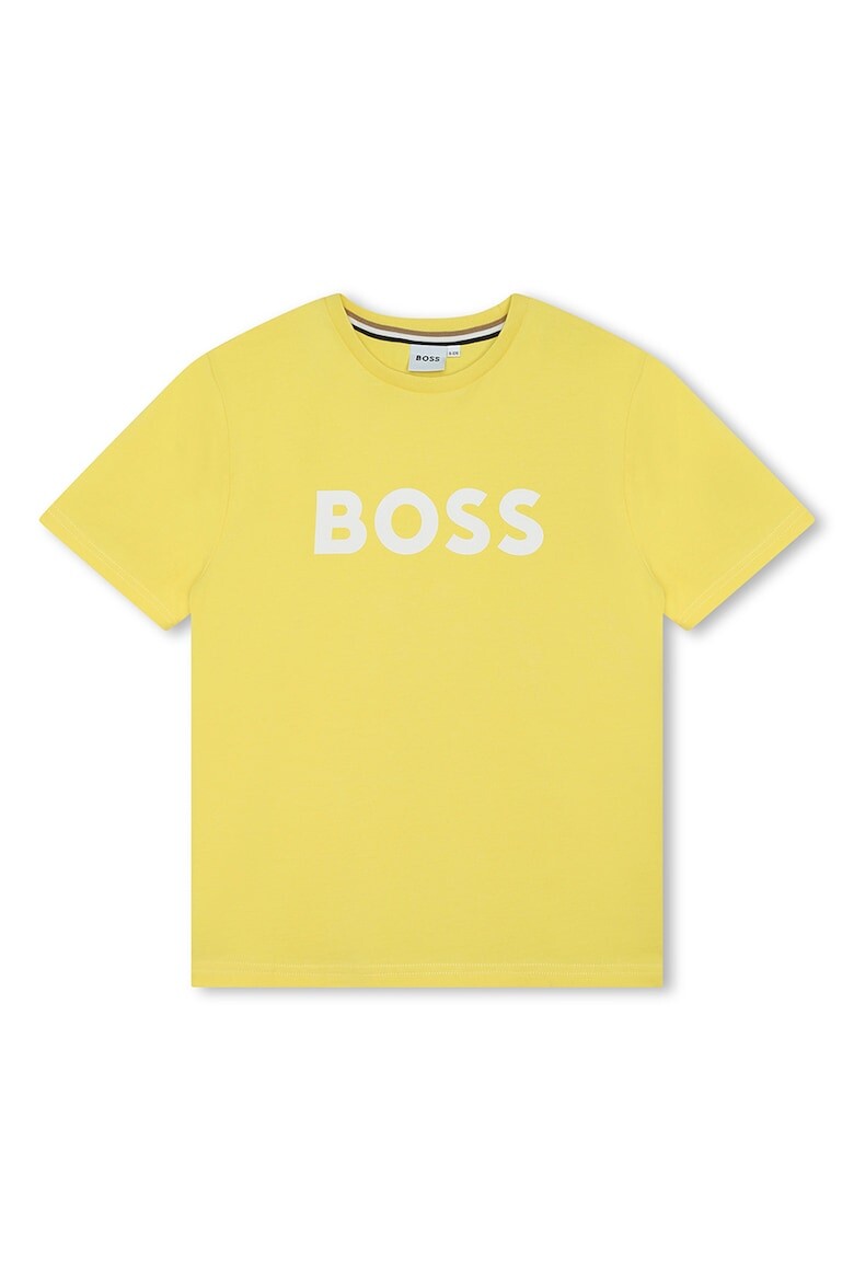 

Хлопковая футболка с логотипом Boss Kidswear, желтый