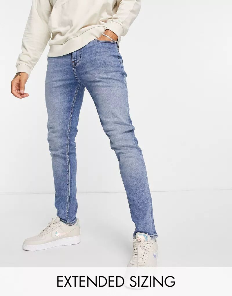 Синие джинсы скинни ASOS в винтажном стиле синие джинсы скинни asos в винтажном стиле
