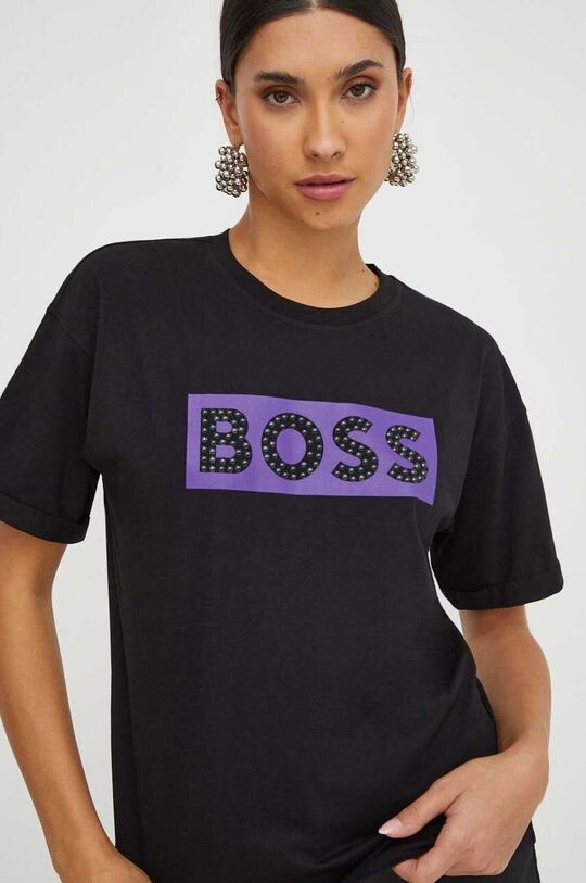 

Хлопковая футболка BOSS ORANGE Boss, черный