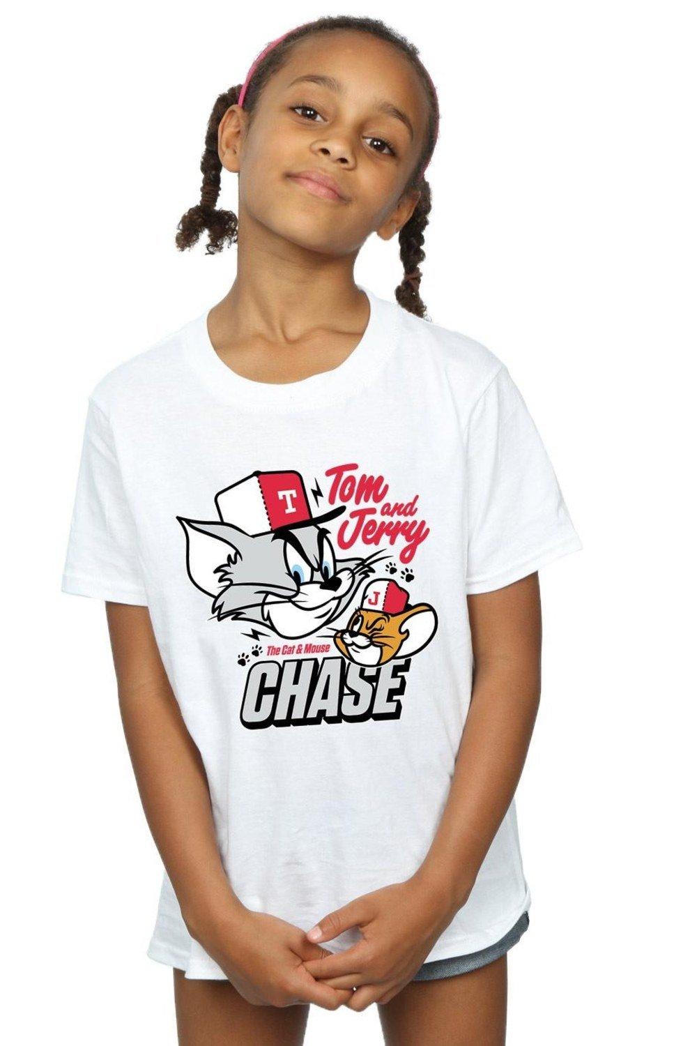 Хлопковая футболка Cat & Mouse Chase Tom & Jerry, белый
