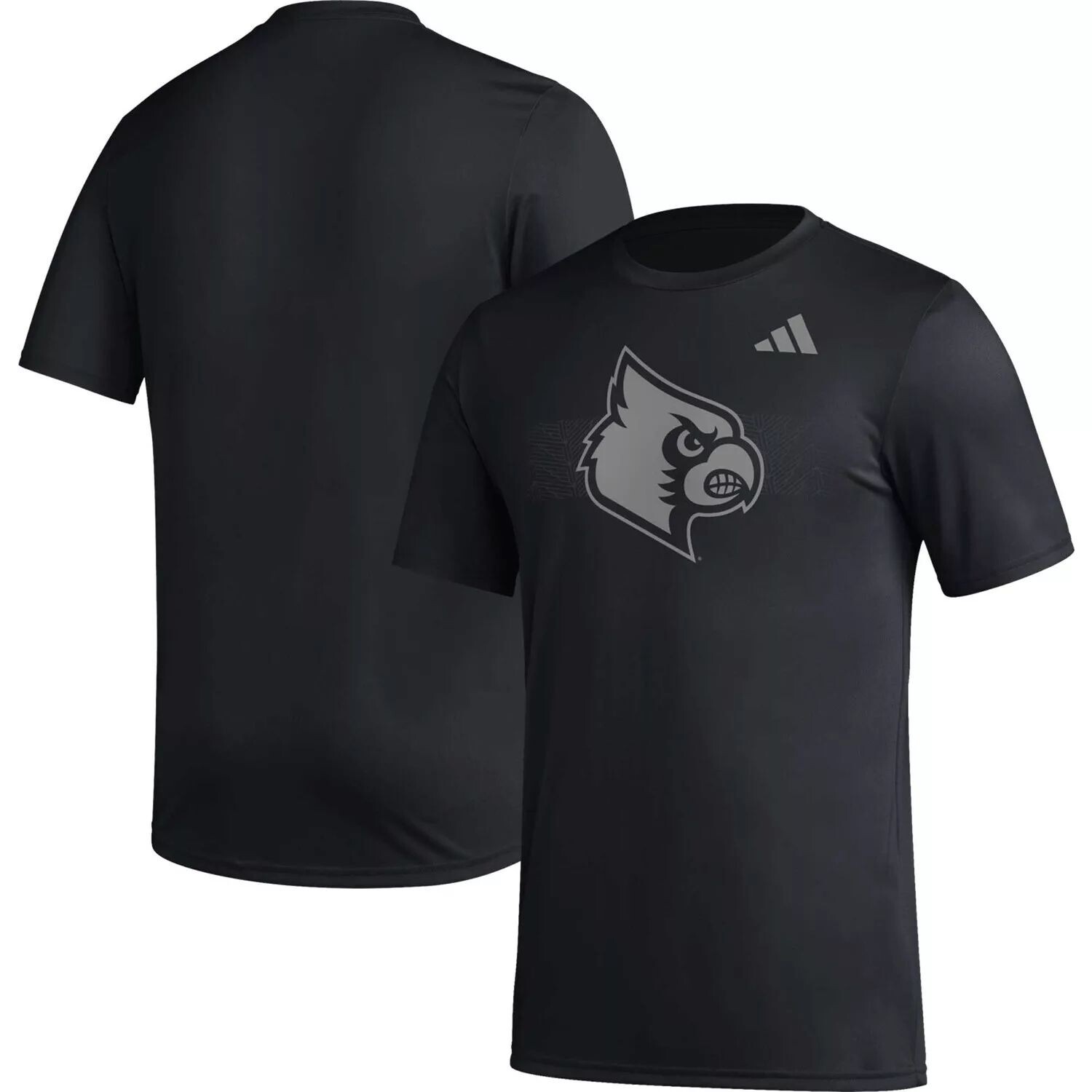 

Мужская черная футболка adidas Louisville Cardinals Pregame AEROREADY, Черный