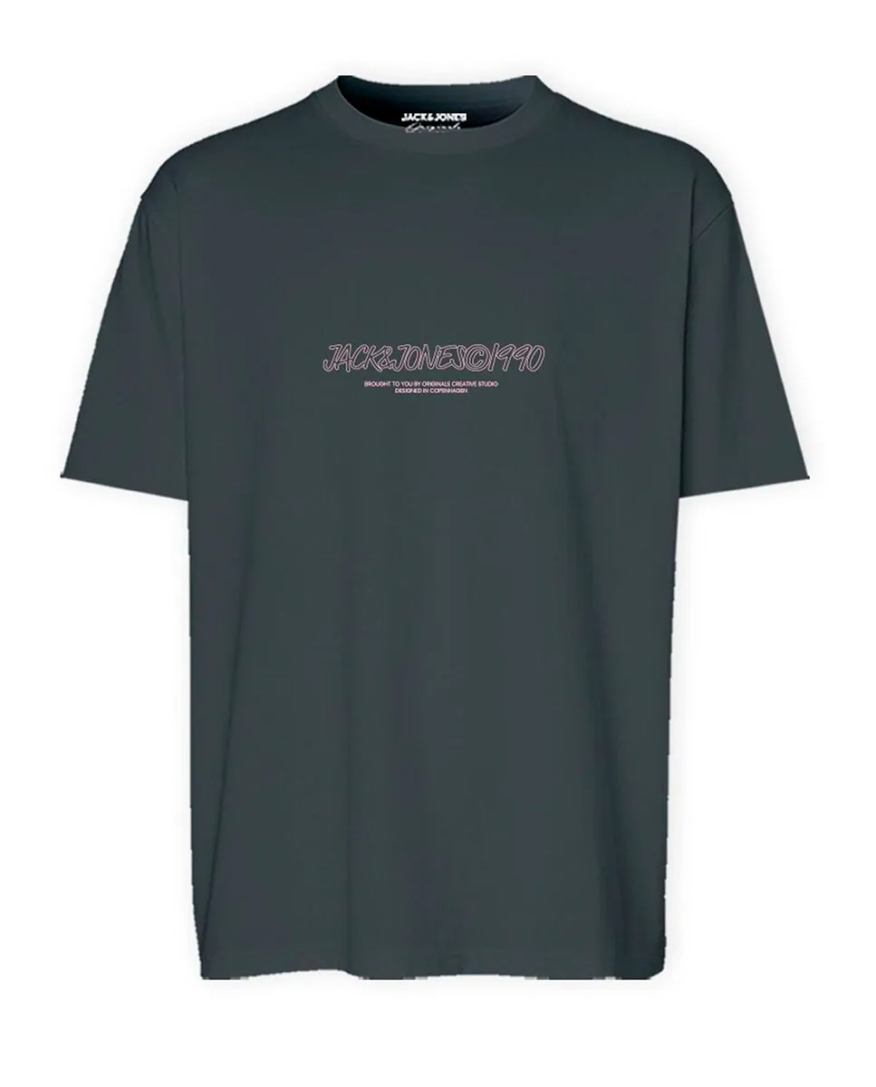 

Мужская футболка с короткими рукавами, круглым вырезом и принтом спереди Jack & Jones, темно-зеленый