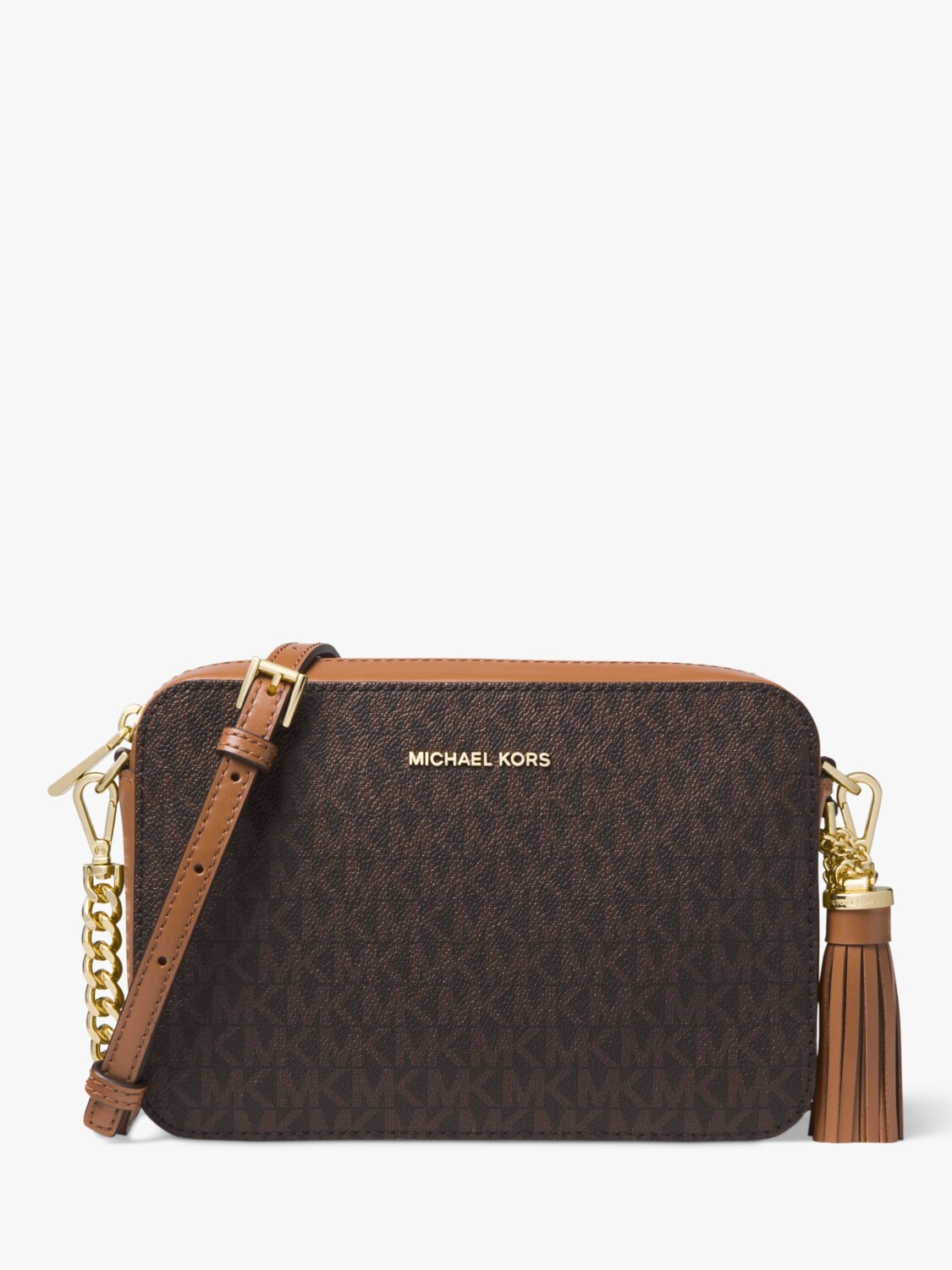 

Сумка для фотокамеры MICHAEL Michael Kors через плечо, средняя, коричневая, Коричневый