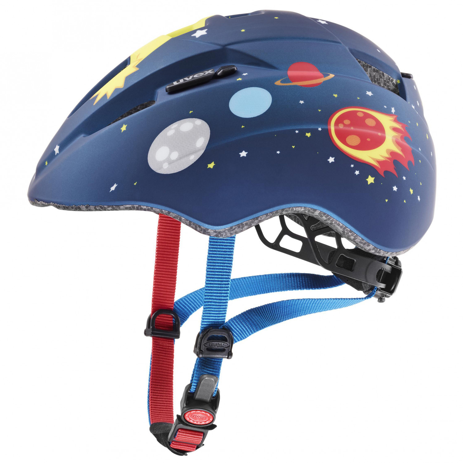 шлем защитный uvex heyya blue confetti Велосипедный шлем Uvex Kid's Kid 2 CC, цвет Dark Blue Rocket Mat