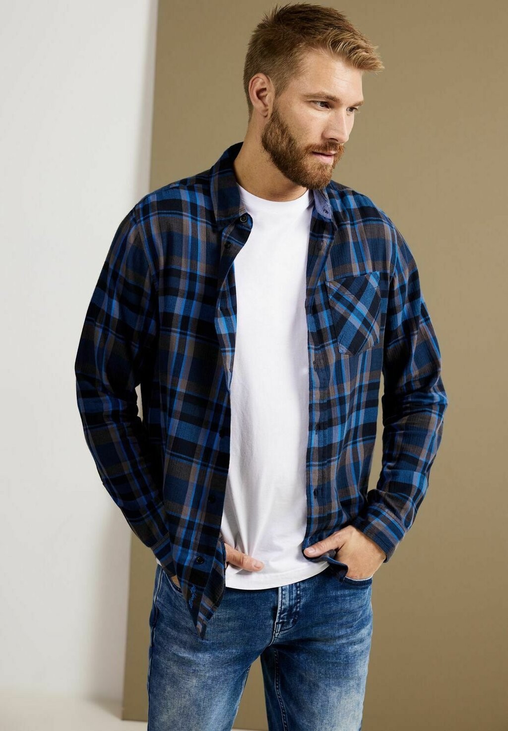 

Рубашка MIT KAROMUSTER Street One MEN, цвет blau