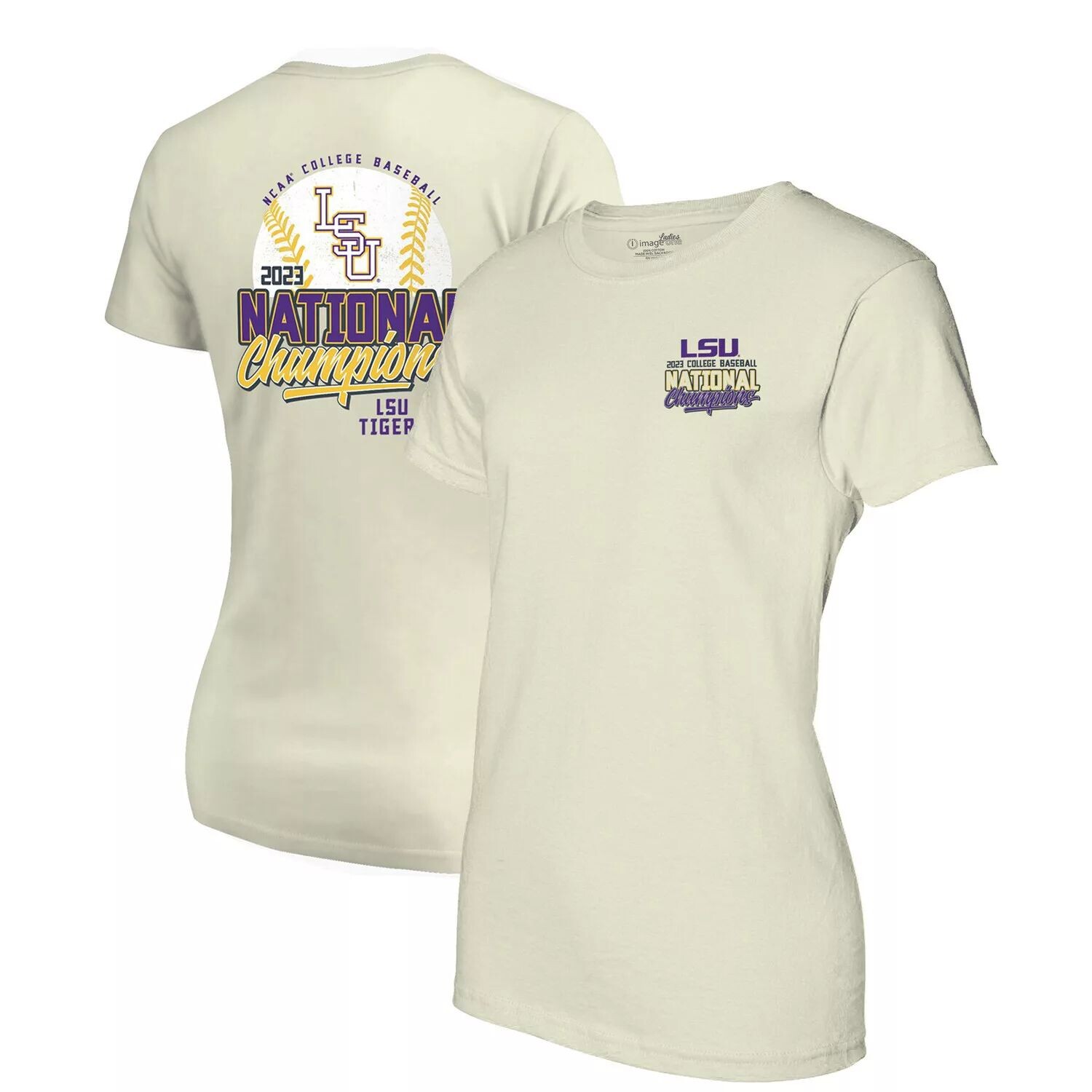 

Женская золотая мужская бейсбольная футболка LSU Tigers 2023 NCAA с чемпионами Мировой серии бейсбольного колледжа, Желтый