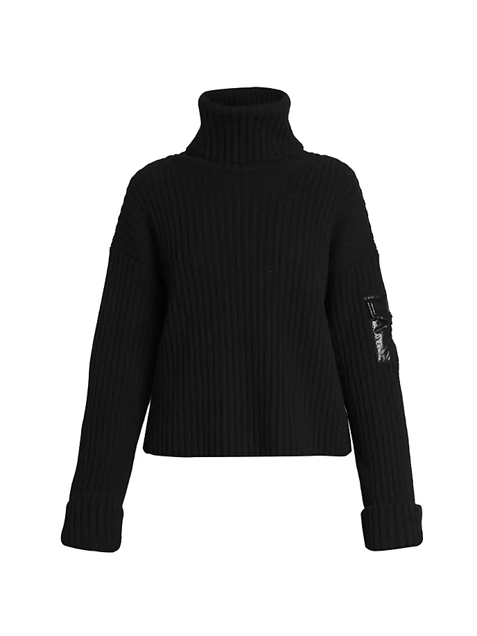 

Шерстяной свитер с высоким воротником Moncler, черный