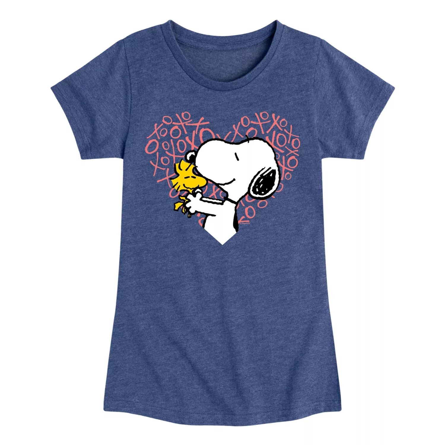 

Футболка Peanuts XO Heart для девочек 7–16 лет Licensed Character, синий