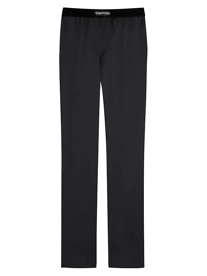 

Пижамные брюки из смесового шелка Tom Ford, черный