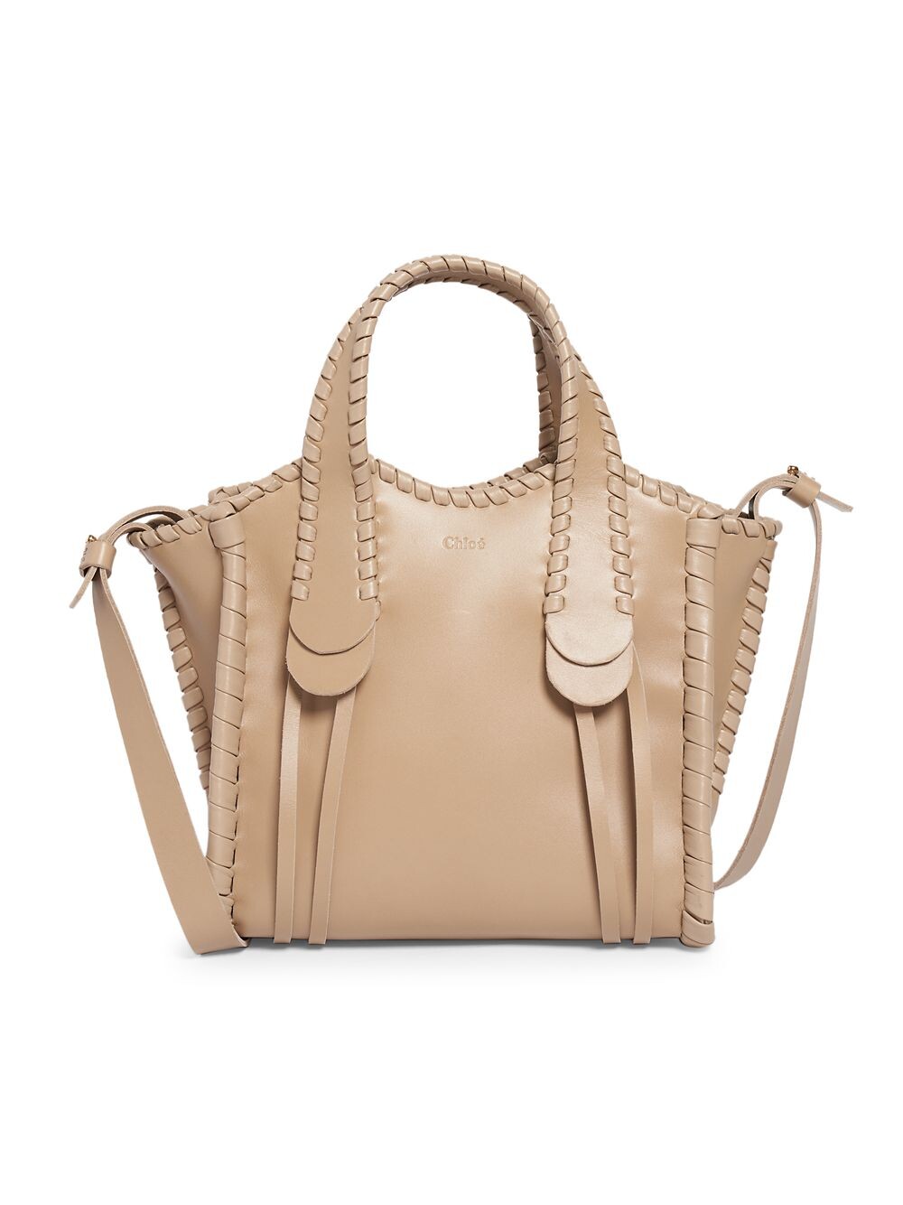 

Кожаная большая сумка Mony среднего размера Chloé, коричневый