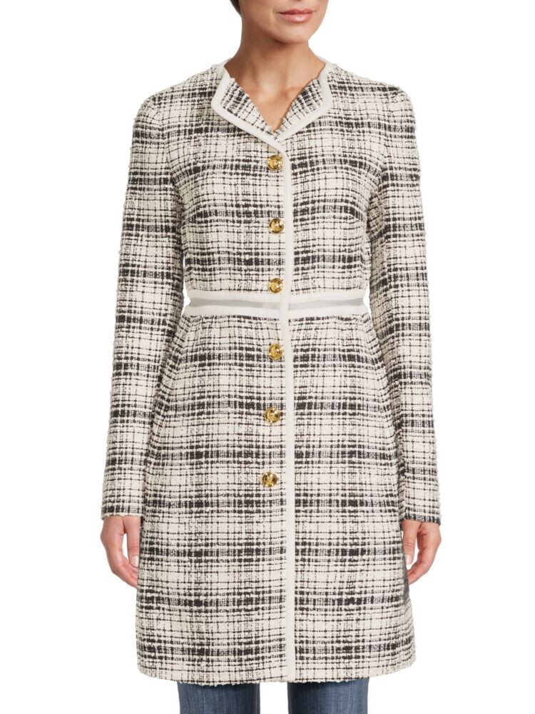 

Платье-рубашка в клетку из букле Giambattista Valli, цвет Ivory Multi