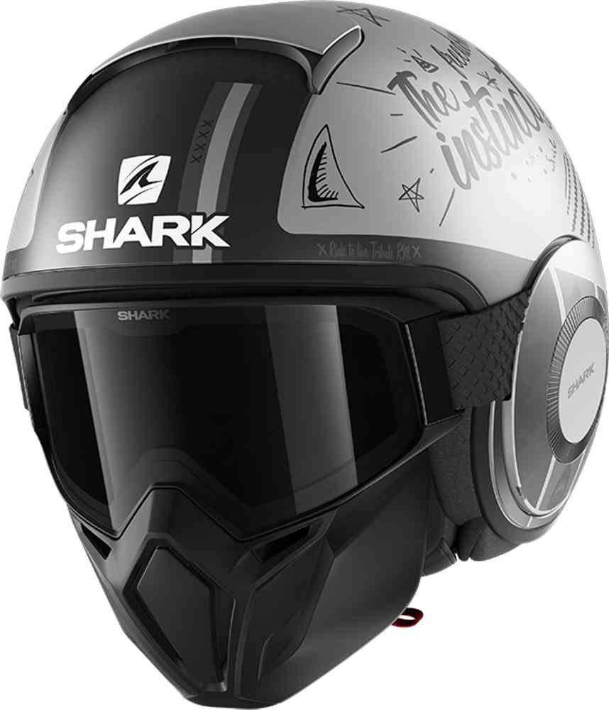 Реактивный шлем Street-Drak Tribute RM Shark, серый мэтт шлем street drak blank jet shark светло серый