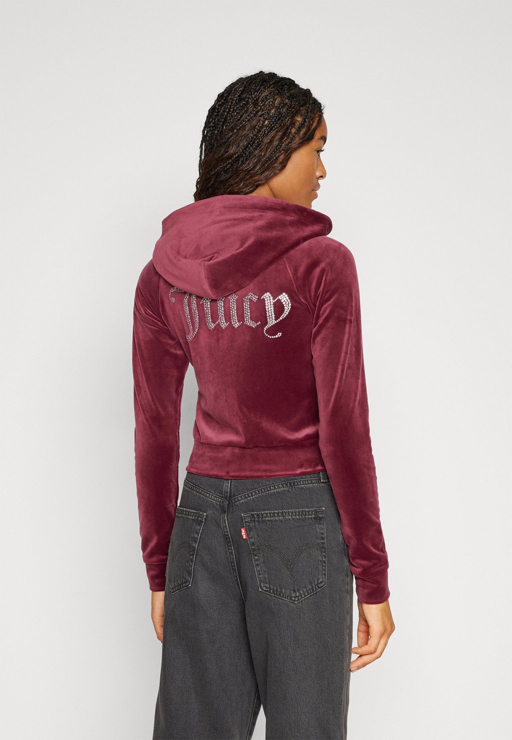 

Толстовка на молнии DIAMANTE HOODIE Juicy Couture, желто-коричневый порт