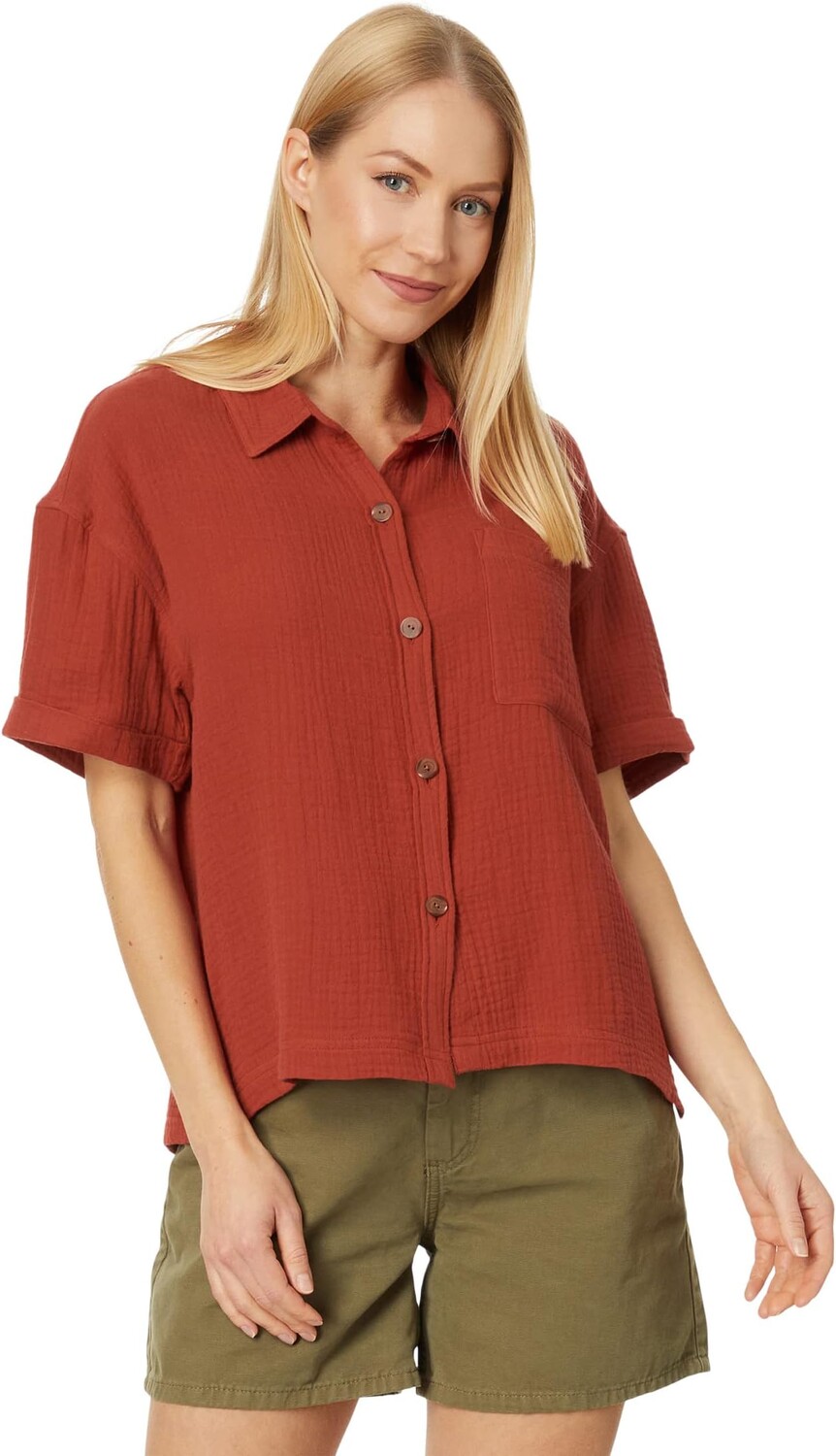 

Передняя рубашка с короткими рукавами Pendleton, цвет Red Ochre