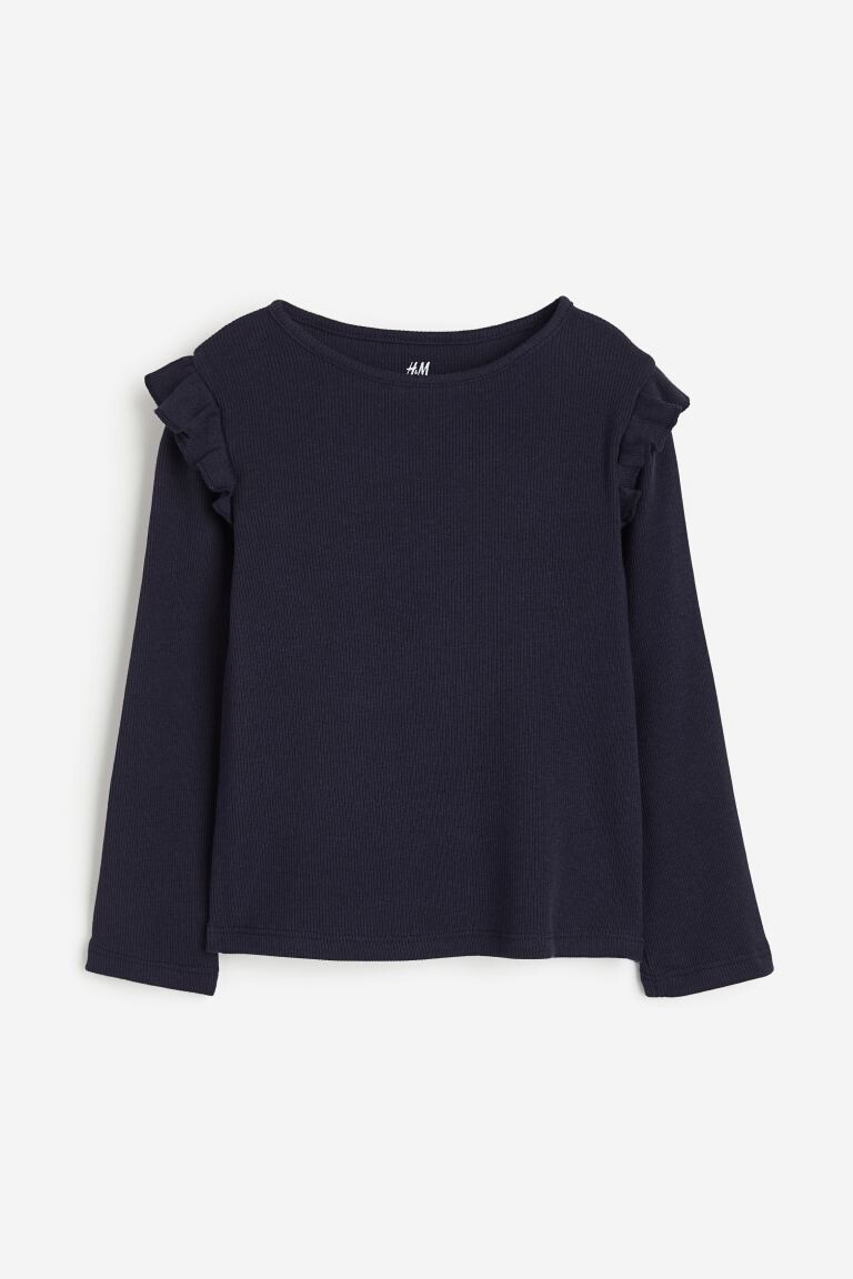 

Топ с воланами и рубчиком H&M