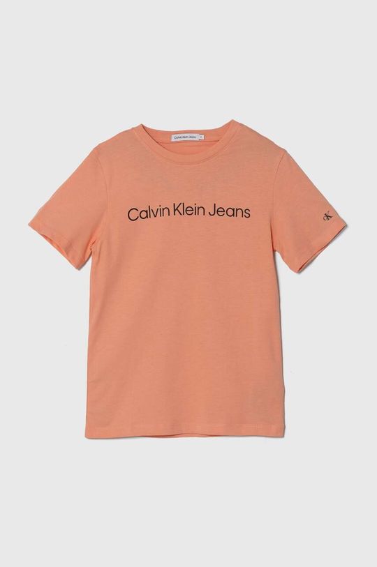 

Хлопковая футболка для детей Calvin Klein Jeans, оранжевый