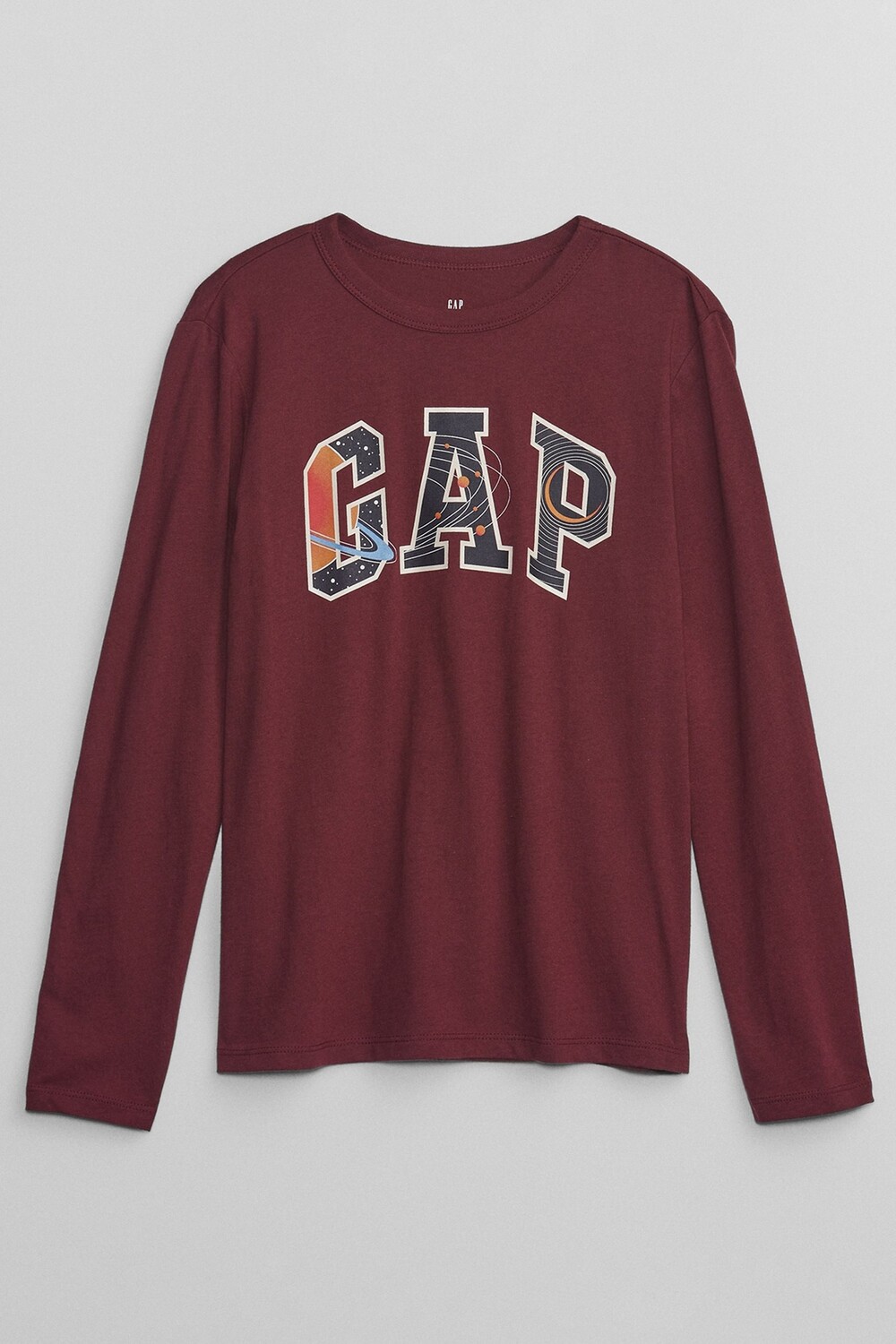 

Футболка с длинными рукавами круглым вырезом и графикой Gap, красный