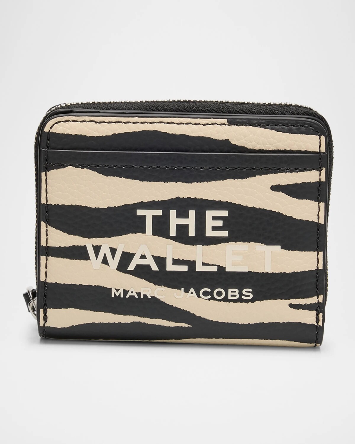 

Мини-компактный кожаный кошелек Zebra Marc Jacobs, черно-белый