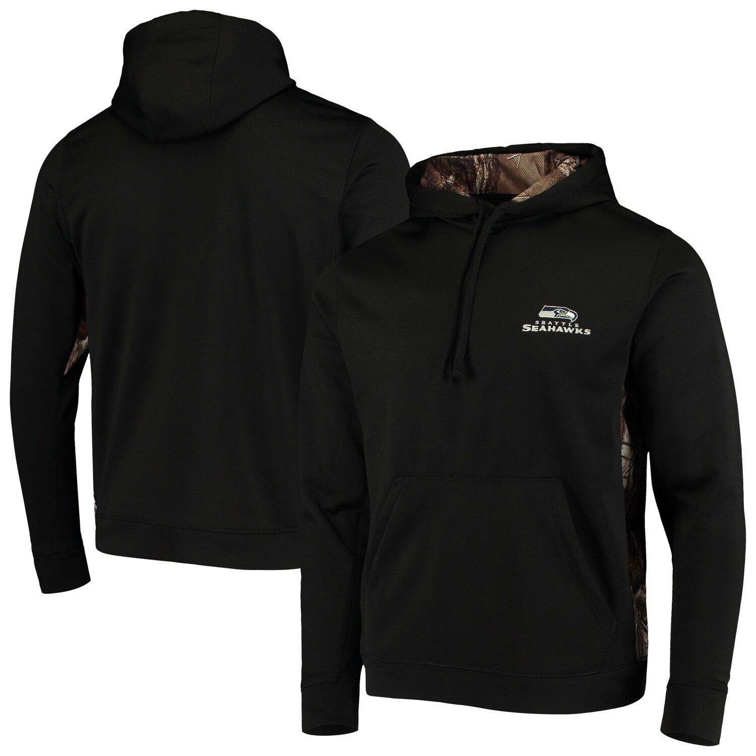 

Мужской пуловер с капюшоном Dunbrooke Black/Realtree Camo Seattle Seahawks Logo Ranger