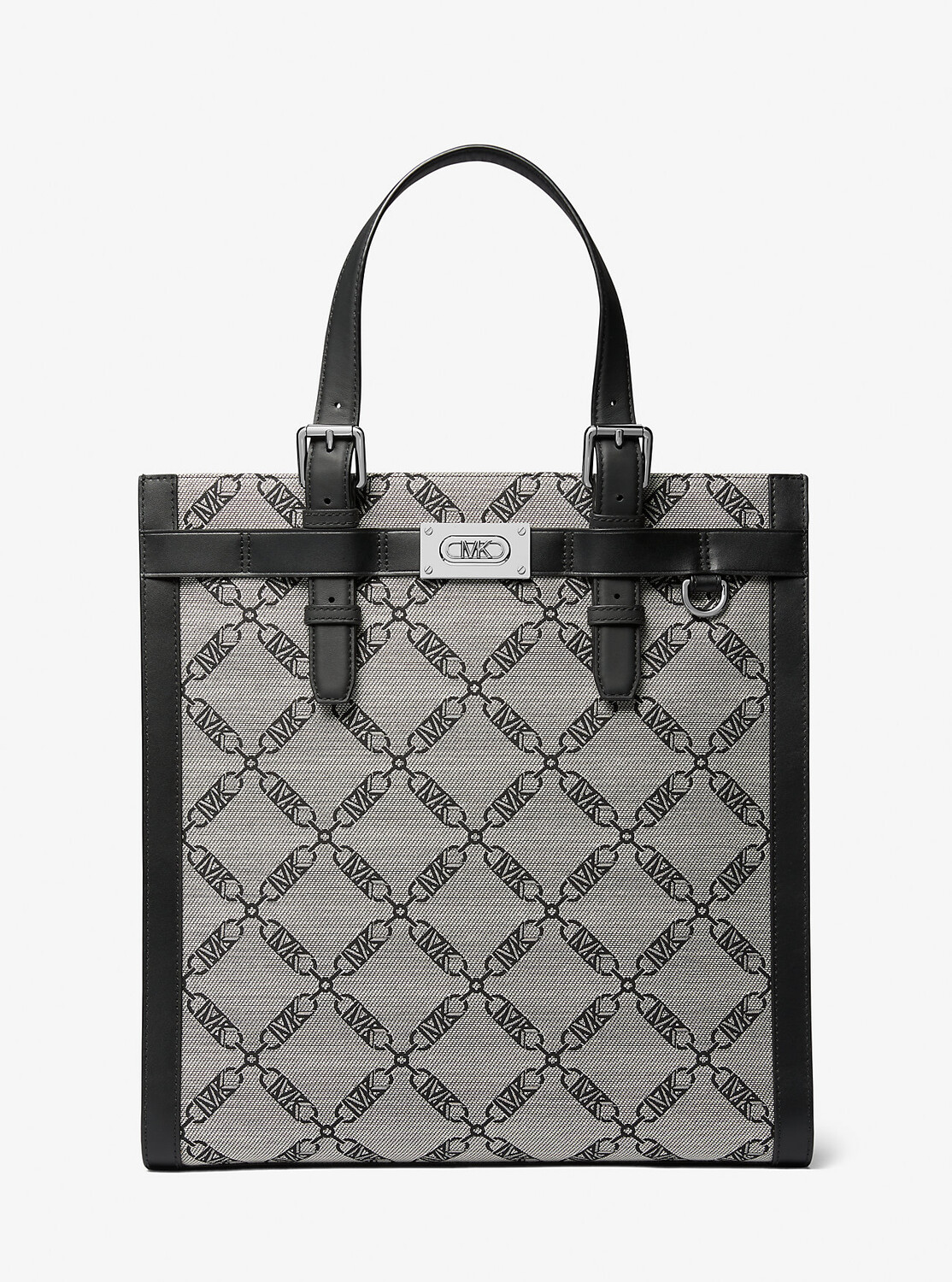 

Жаккардовая большая сумка с логотипом Hudson Empire Michael Kors, черный
