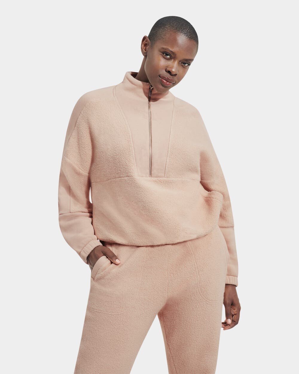 

Толстовка Elana Mixed Half Zip UGG, бежевый