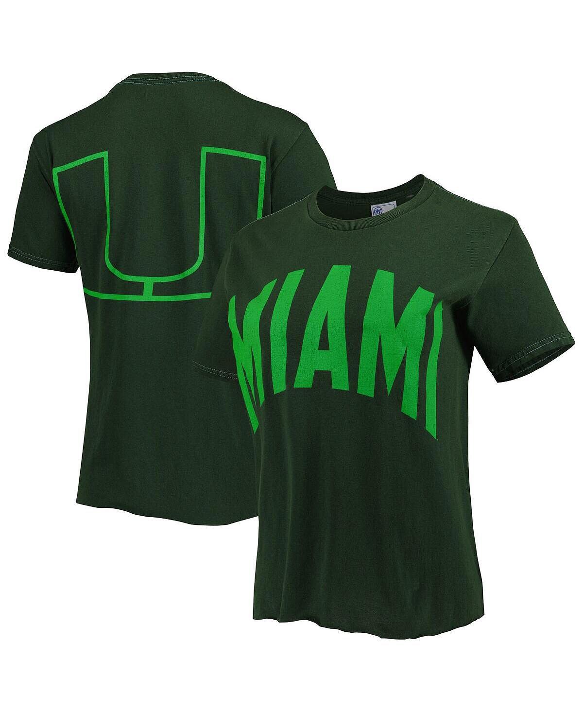 

Женская зеленая укороченная футболка Miami Hurricanes в винтажном стиле Tubular Hyper Bright 2-Hit '47 Brand, зеленый