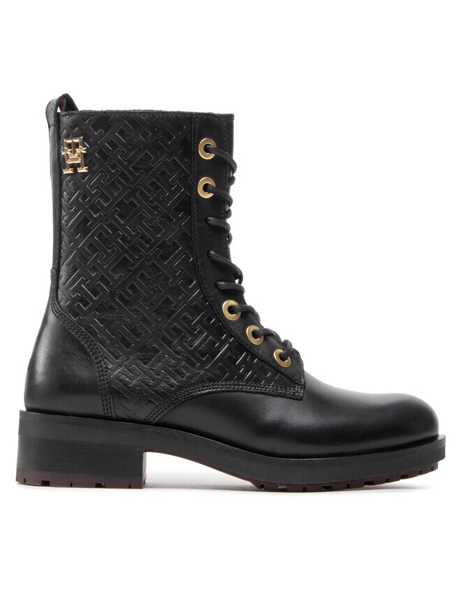 

Ботинки на плоской подошве Th Monogram Biker Boot Tommy Hilfiger, черный