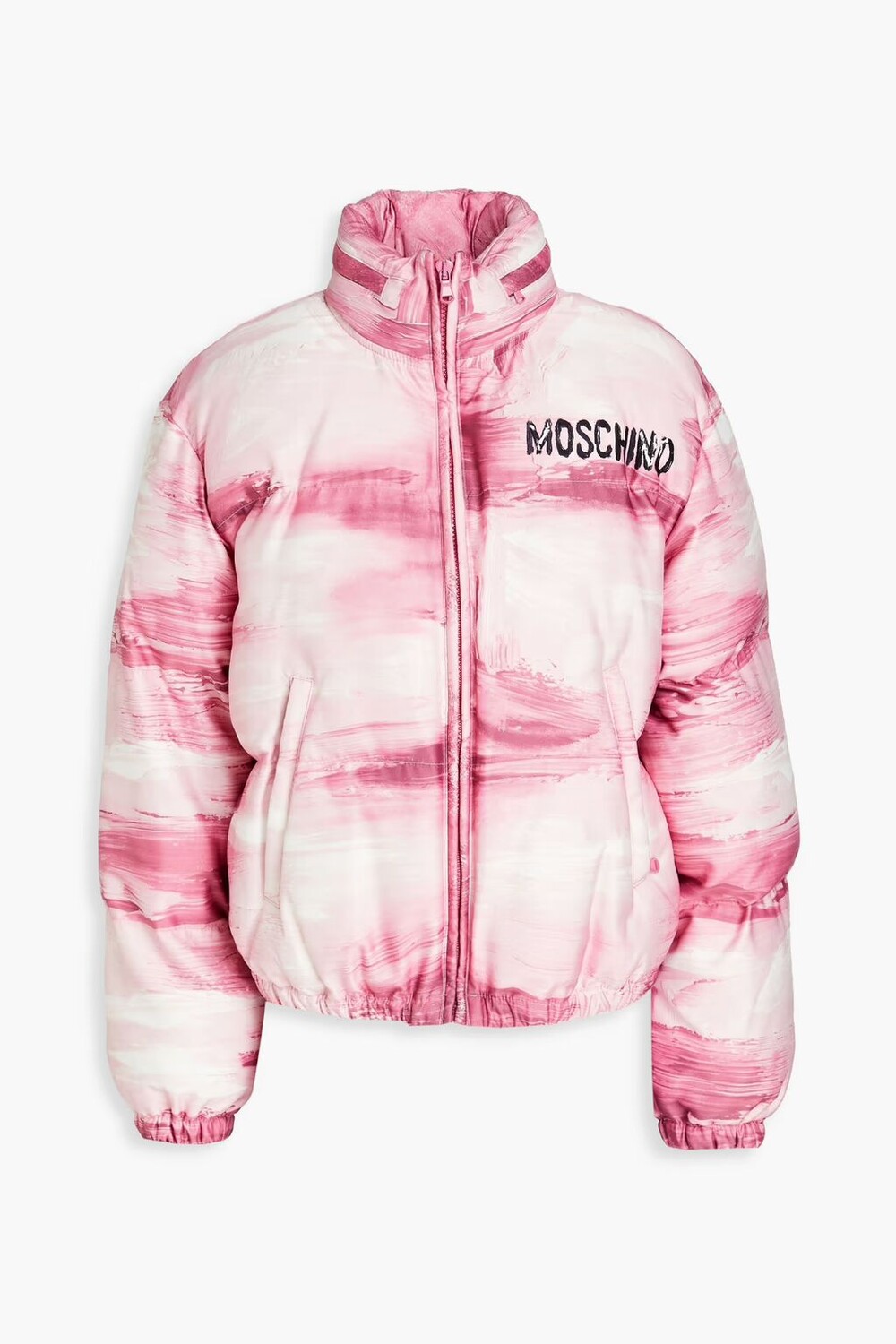 

Стеганая куртка-ракушка с принтом Moschino, розовый