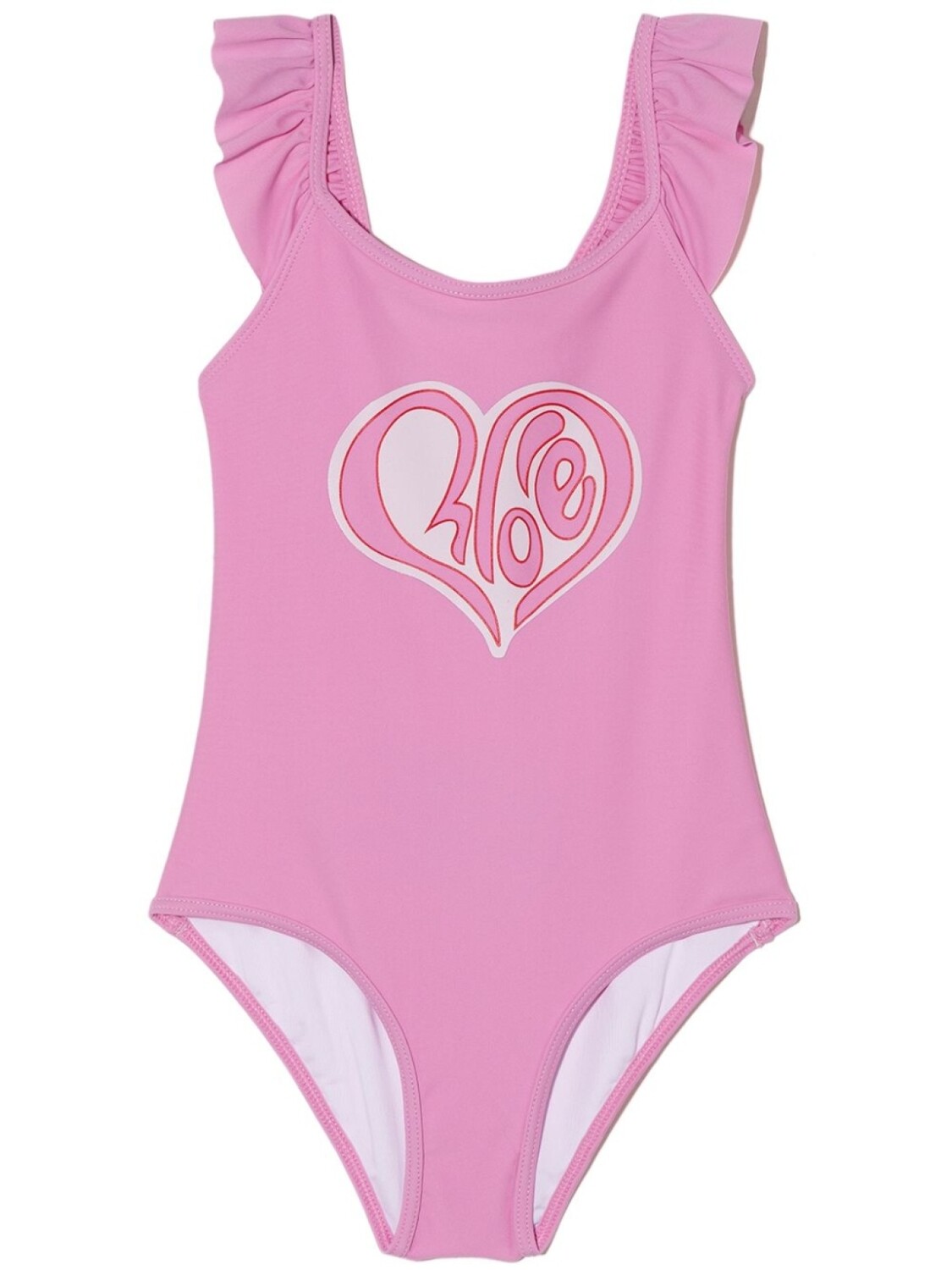 

Chloé Kids купальник с логотипом, розовый
