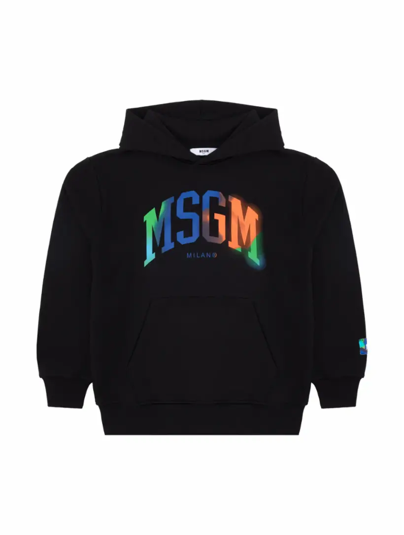 

Хлопковое худи с логотипом MSGM, черный