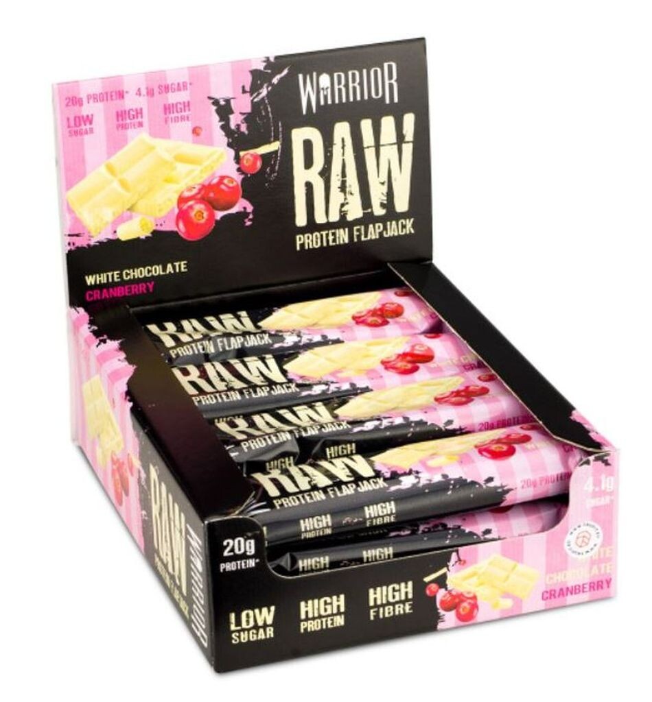 

Warrior Raw Protein Flapjack - 12 овсяных батончиков каждый по 75 г с клюквой в белом шоколаде Warrior Football